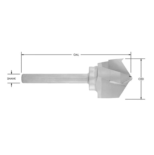 3 Wing Door Knob Drill 2 1/8” D x 1/2” Shk x 5 3/4” Oal - No Flat Rapid Tool