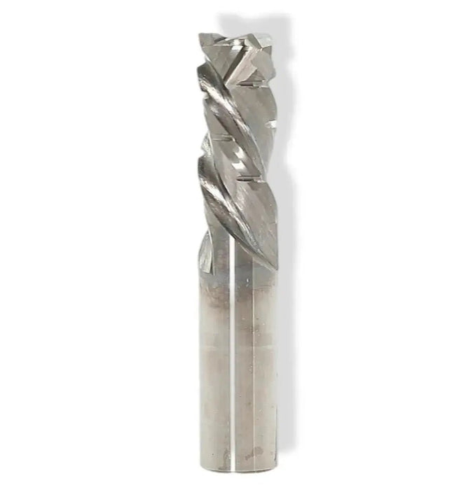 CNC Solid Carbide Compression Bit with Chipbreakers 3/4 D x 1 1/2 CL x 3/4 SHK x 4 Inch Long 2 Flute 7/8 UC Router Bit For Plywood - MTS