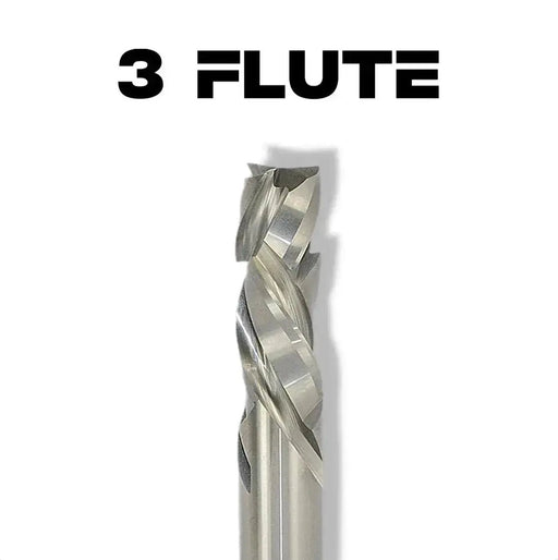 1/2” Compression x 1 5/8” CL x 1/2” Shank 3 1/2” Overall Solid Carbide 3/4” Upcut 3 Flute Router Bit - MTS