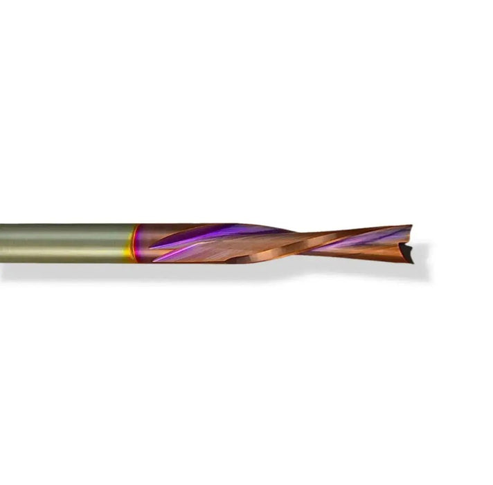 1/4” Down Cut x 1” CL x 1/4” Shank 2 1/2” Overall MaxLife® Coated 2 1/2” Flute Router Bit - MTS