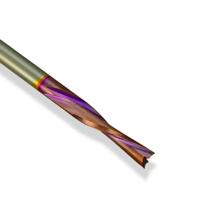 1/4” Down Cut x 1” CL x 1/4” Shank 2 1/2” Overall MaxLife® Coated 2 1/2” Flute Router Bit - MTS