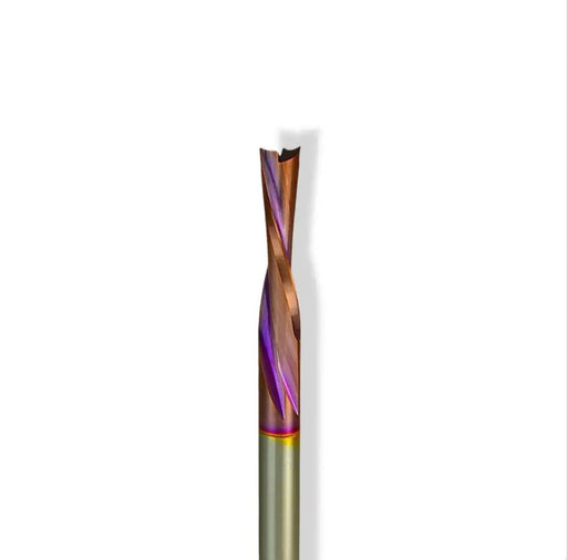 1/4” Down Cut x 1” CL x 1/4” Shank 2 1/2” Overall MaxLife® Coated 2 1/2” Flute Router Bit - MTS
