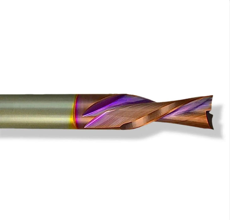 3/8” Down Cut x 1 1/4” CL x 3/8” Shank 3” Overall MaxLife® Coated 2 Flute Router Bit - MTS
