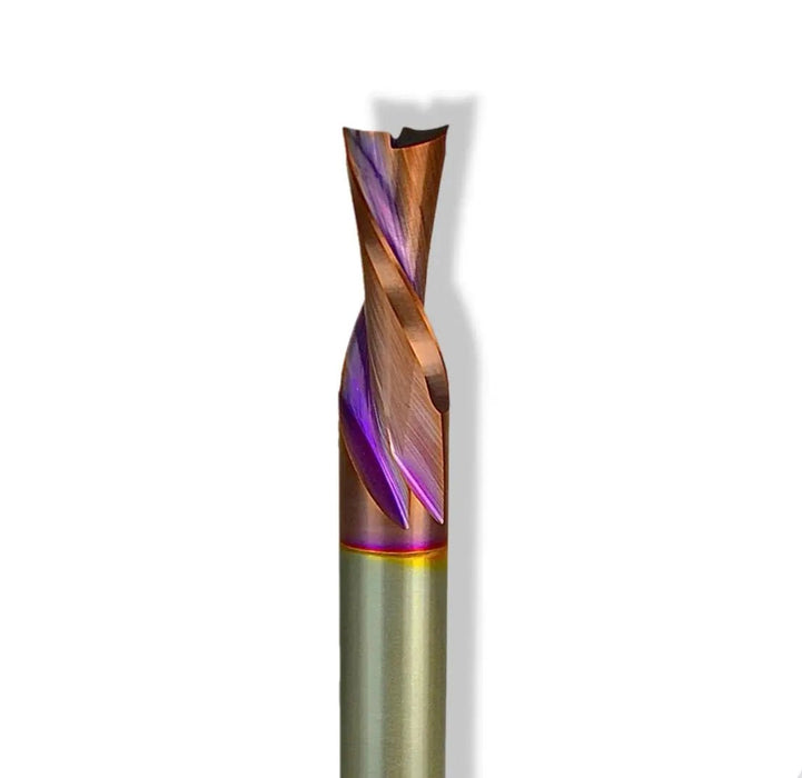 3/8” Down Cut x 1 1/4” CL x 3/8” Shank 3” Overall MaxLife® Coated 2 Flute Router Bit - MTS