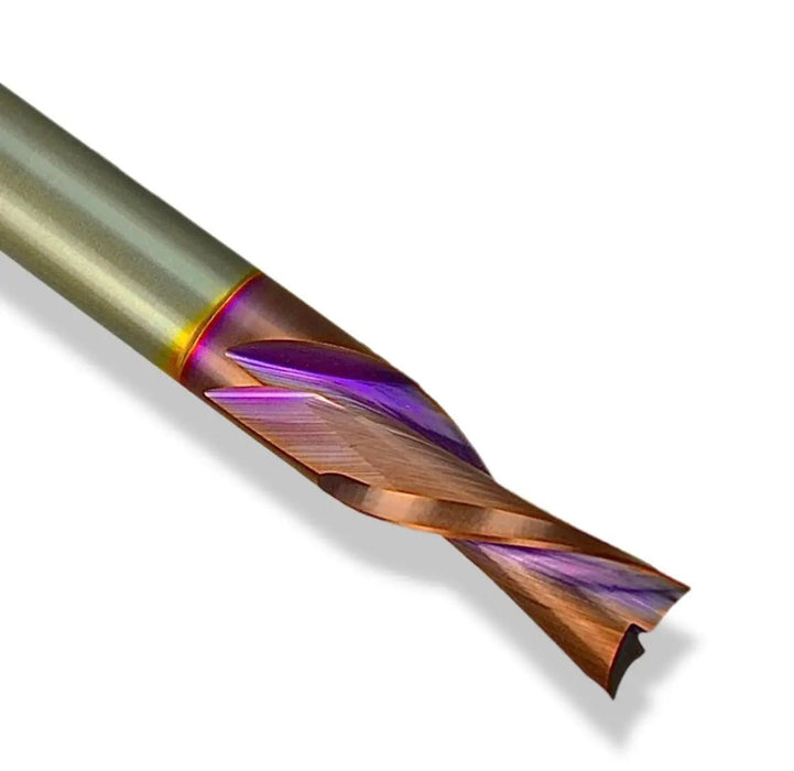 3/8” Down Cut x 1 1/4” CL x 3/8” Shank 3” Overall MaxLife® Coated 2 Flute Router Bit - MTS