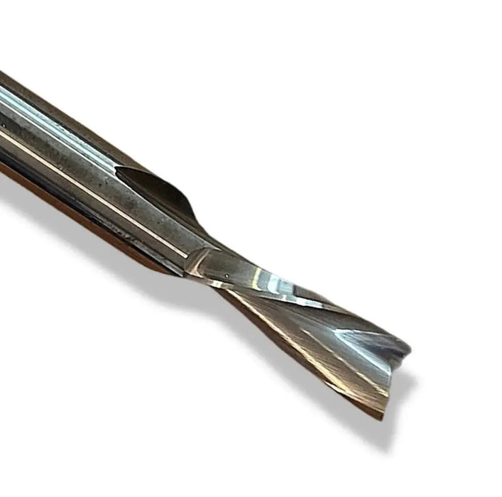 3/8” Down Cut x 2” CL x 3/8” Shank 4” Overall Solid Carbide 2 Flute Router Bit - MTS