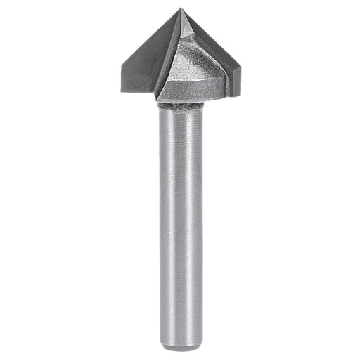 V-Groove 90 Deg 1/2” D x 1/2” CL x 1/2” Shk x 2 1/4” Oal 13/32” Cut Height 2 Flute Rapid Tool