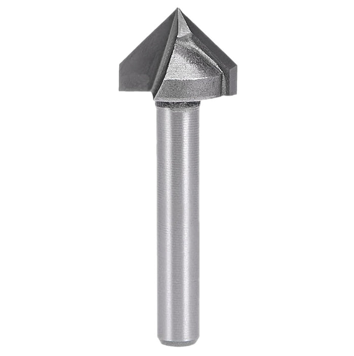 V-Groove 90 Deg 1/2” D x 1/2” CL x 1/2” Shk x 2 1/4” Oal 13/32” Cut Height 2 Flute Rapid Tool
