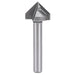 V-Groove 90 Deg 1/2” D x 1/2” CL x 1/2” Shk x 2 1/4” Oal 13/32” Cut Height 2 Flute Rapid Tool