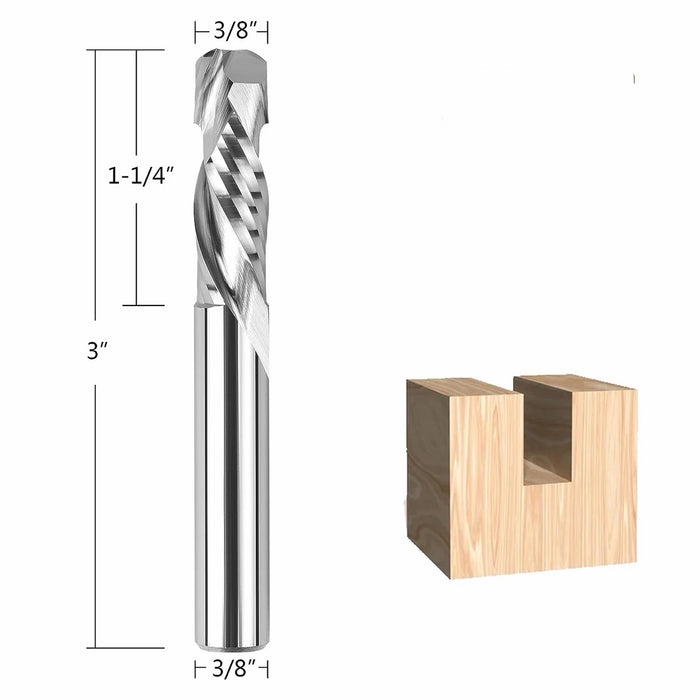 3/8” Mortise Compression Bit – 7/8” CL 3/8” Shank, 2 Flute, 3” OAL, Titan® High-Performance Coated My Store