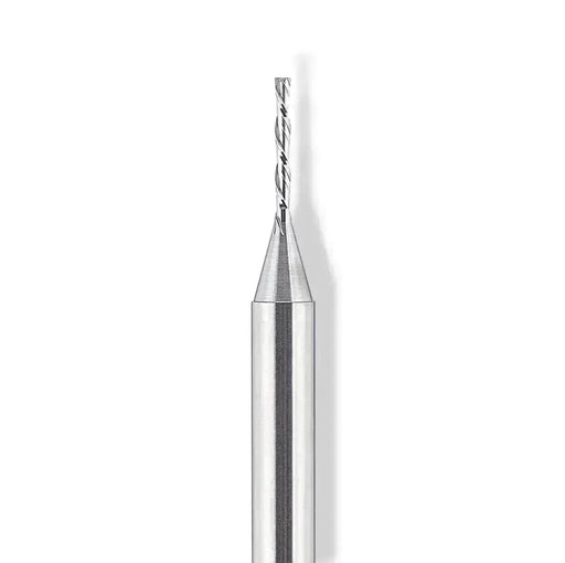 6mm Down Cut x 7/8” CL x 1/4” Shank 2 1/2” Overall Solid Carbide 2 Flute Router Bit - MTS
