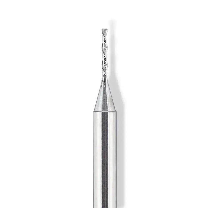 6mm Down Cut x 7/8” CL x 1/4” Shank 2 1/2” Overall Solid Carbide 2 Flute Router Bit - MTS