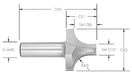 Plunge Roundover Bit 3/8” SMCL 1/8” x 3/8” CL x 3/8” Shk x 1/8”Radius Rapid Tool