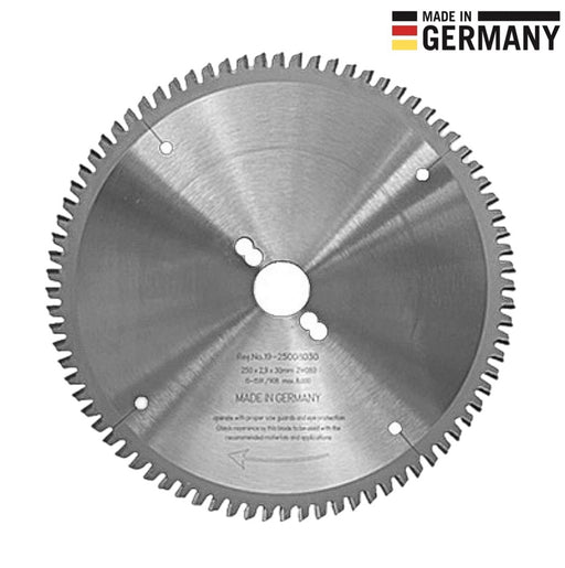 250mm x K=2.9mm/2.2mm x 30mm Bore Z=80 Hook= -2° Solid Surface Saw Blade G= D-TC neg. Includes Combi 2 Pinholes 2/7/42mm - 2/9/46mm - 2/10/60mm Rapid Tool