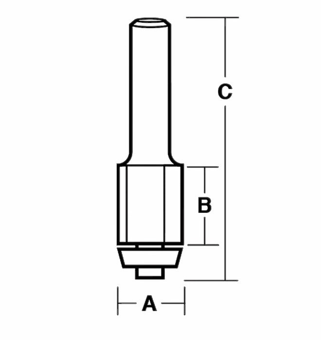Solid Surface Overhang Trim 3/4” D x 1” CL x 1/2” Shk x 3 1/8” Oal Rapid Tool