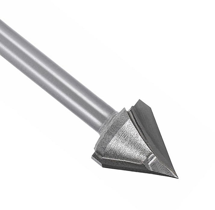 V-Groove 60 Deg 1/2” D x 1/2” CL x 1/4” Shk x 2” Oal 2 Flute Rapid Tool
