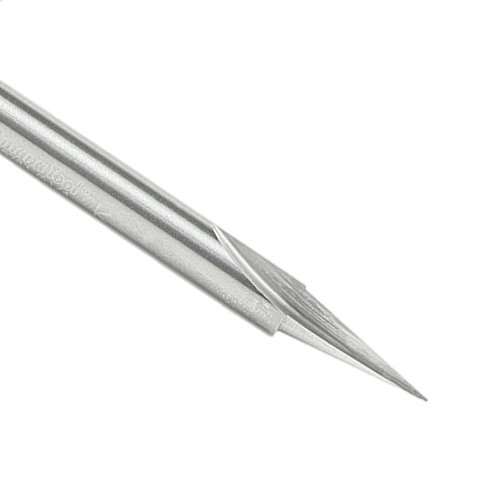 Solid Carbide 1/4” x 5/8” x 2” Oal 1 Flute 22 Deg Angle
