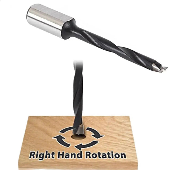 Carbide Tipped Brad Point Boring Bit 1/4 D x 77mm Long x 10mm SHK Right And Left Hand Available - MTS