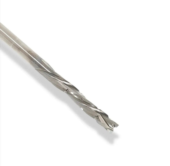 CNC Solid Carbide Mortise Compression Bit with Chipbreakers 1/4 D x 1 CL x 1/4 SHK x 2 1/2 Inch Long 2 Flute 3/16 UC Router Bit For Plywood - MTS